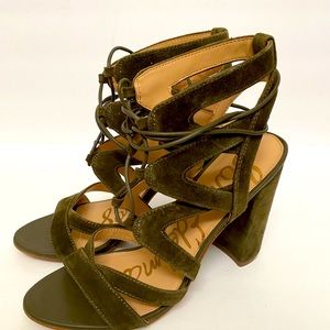Sam Edelman Velvet Green Tie Up Gladiator Sandal